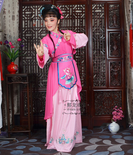 新款戏曲戏剧越剧黄梅演出服装古装花旦丫鬟宫娥村姑服荷花宫女装