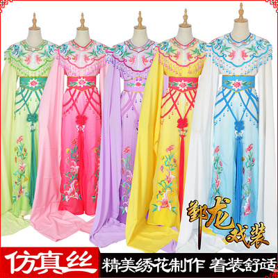 小旦花旦古装牵牛花服装仿真丝