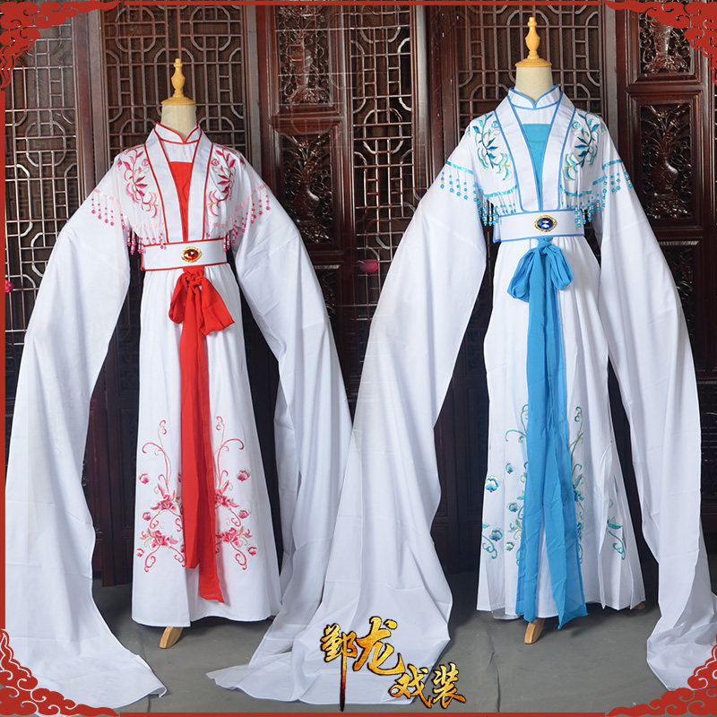 新品戏曲古装越剧黄梅戏仿真丝面料小旦花旦戏服活捉三郎花旦服装