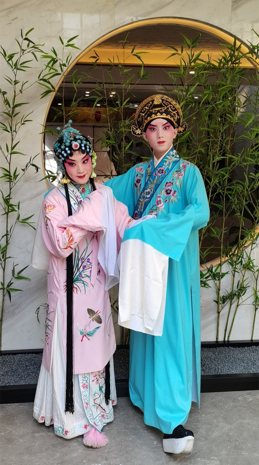 北京戏装戏剧戏曲服装高档牡丹亭仿手绣花旦小生服仿真丝软绉女披