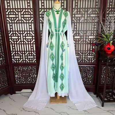 戏剧越剧花旦戏服新款戏曲演出服装玉蜻蜓王志贞道姑菱形尼姑衣