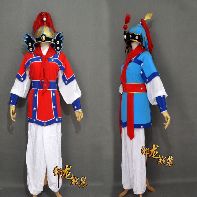 银龙新款促销戏曲古装兵衣越剧白兔记小兵服装货真价实小兵衣兵