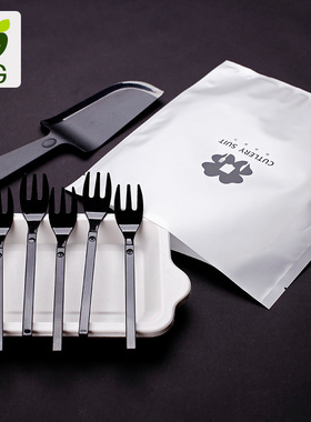 食品级珠光膜袋5人份蛋糕刀叉纸盘子套装 一次性餐具可定制logo