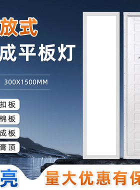 集成吊顶灯300x1500led铝扣板石膏板嵌入式平板灯30x150办公室灯