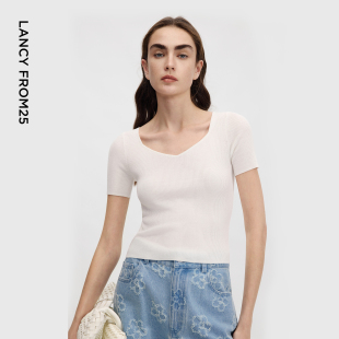 Basic衣橱 新款 朗姿25莱赛尔通勤气质短袖 2026年夏季 女 针织衫