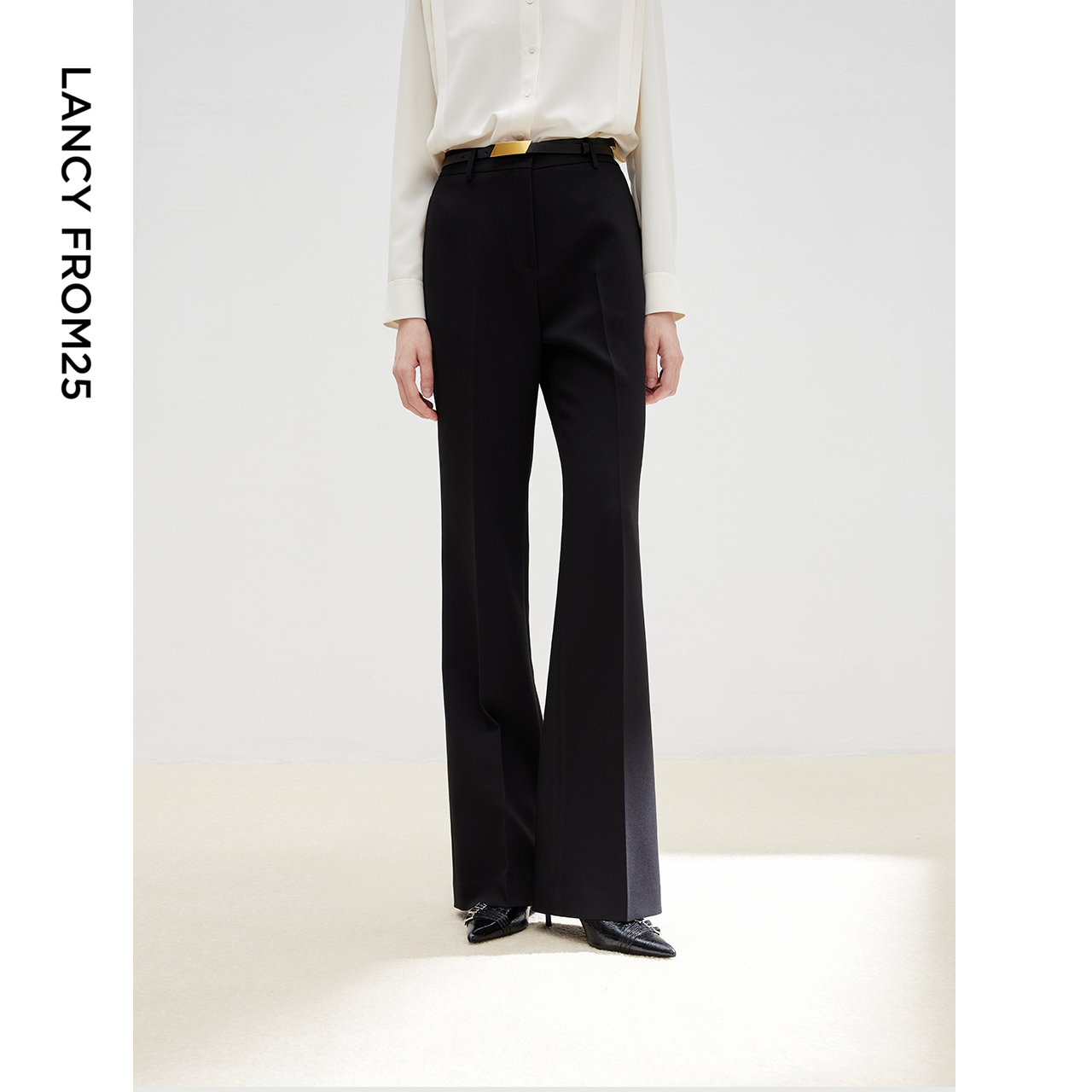 朗姿通勤职业正装西裤休闲设计感气质显瘦直筒西装裤女2025春新款