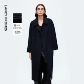 朗姿商务通勤风绵羊毛羊驼毛毛呢大衣呢子外套女2025年冬季 新款