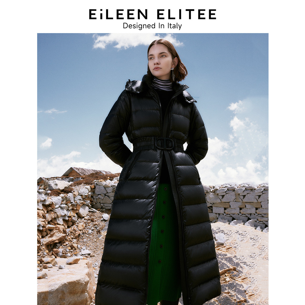 朗姿欧洲EiLEEN ELITEE白鹅绒气质加厚羽绒服外套设计感冬季新款