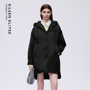 新款 朗姿欧洲EiLEEN ELITEE连帽宽松廓形棉衣棉服2025年冬季