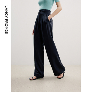 复古阔腿高级感气质长裤 裤 女2024年秋季 垂感通勤西装 新款 朗姿法式