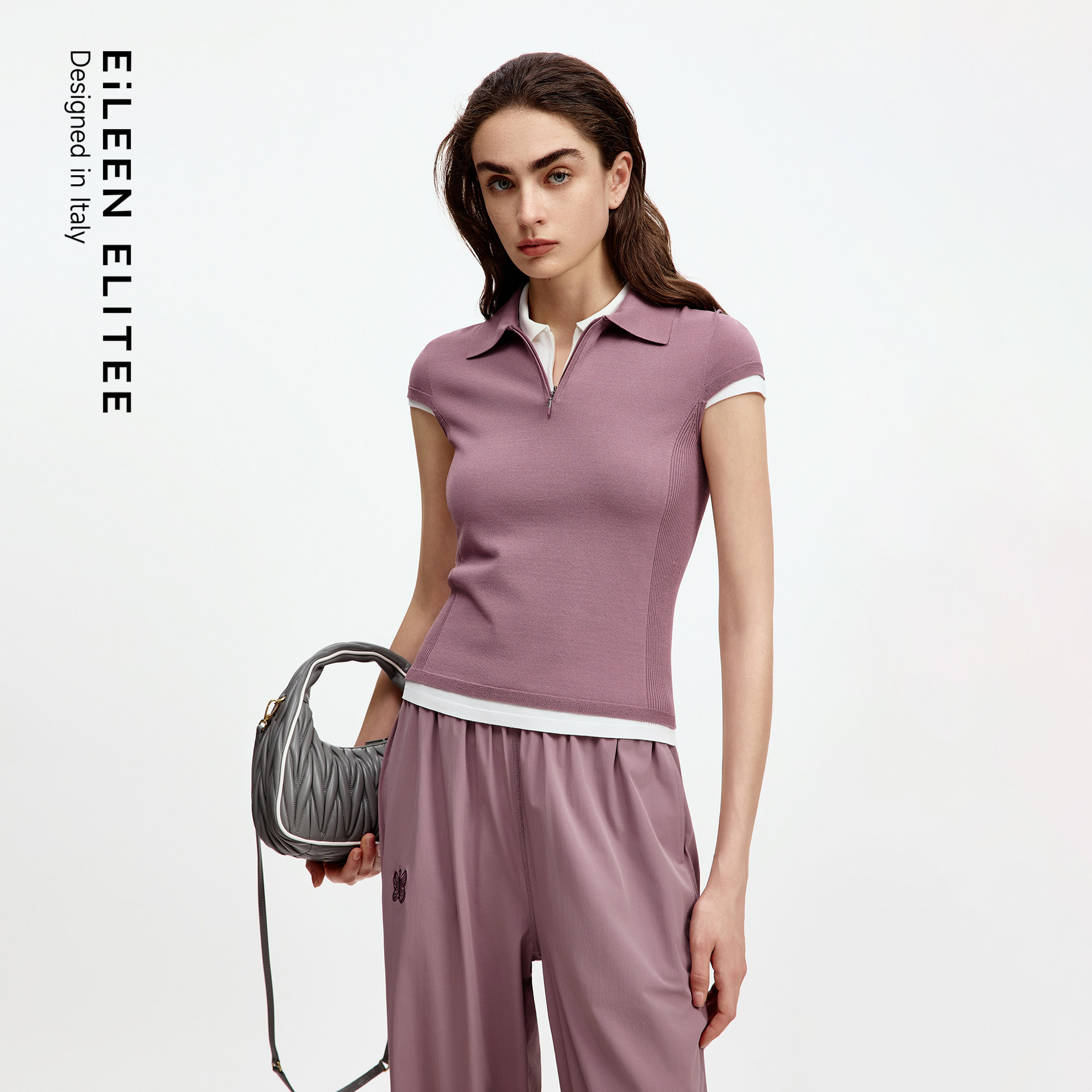 拉链Polo领 显瘦剪裁 一体成型工艺