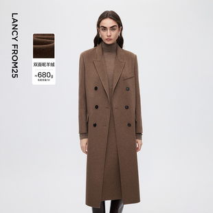 新款 通勤百搭2025年冬季 连衣裙高级感气质时尚 朗姿羊绒毛呢外套