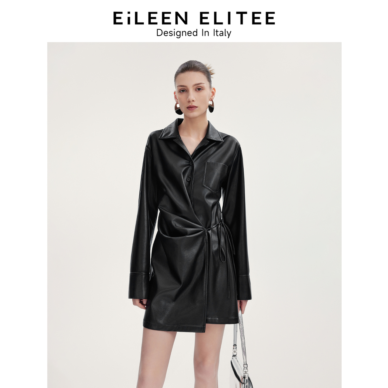【刘令姿同款】朗姿欧洲EiLEEN ELITEE法式气质衬衫连衣裙秋新款