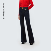 复古风高级感微喇裤 新款 修身 2025年冬季 高腰喇叭裤 朗姿气质牛仔裤