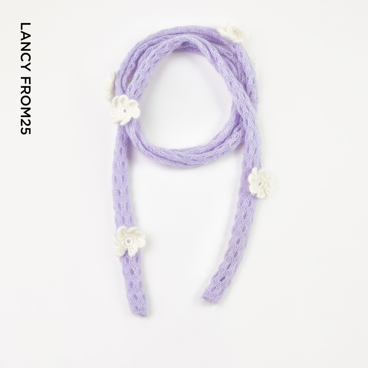 朗姿毛球垂坠感细围巾百搭蓬松气质通勤风亲肤舒适2025年冬季新款