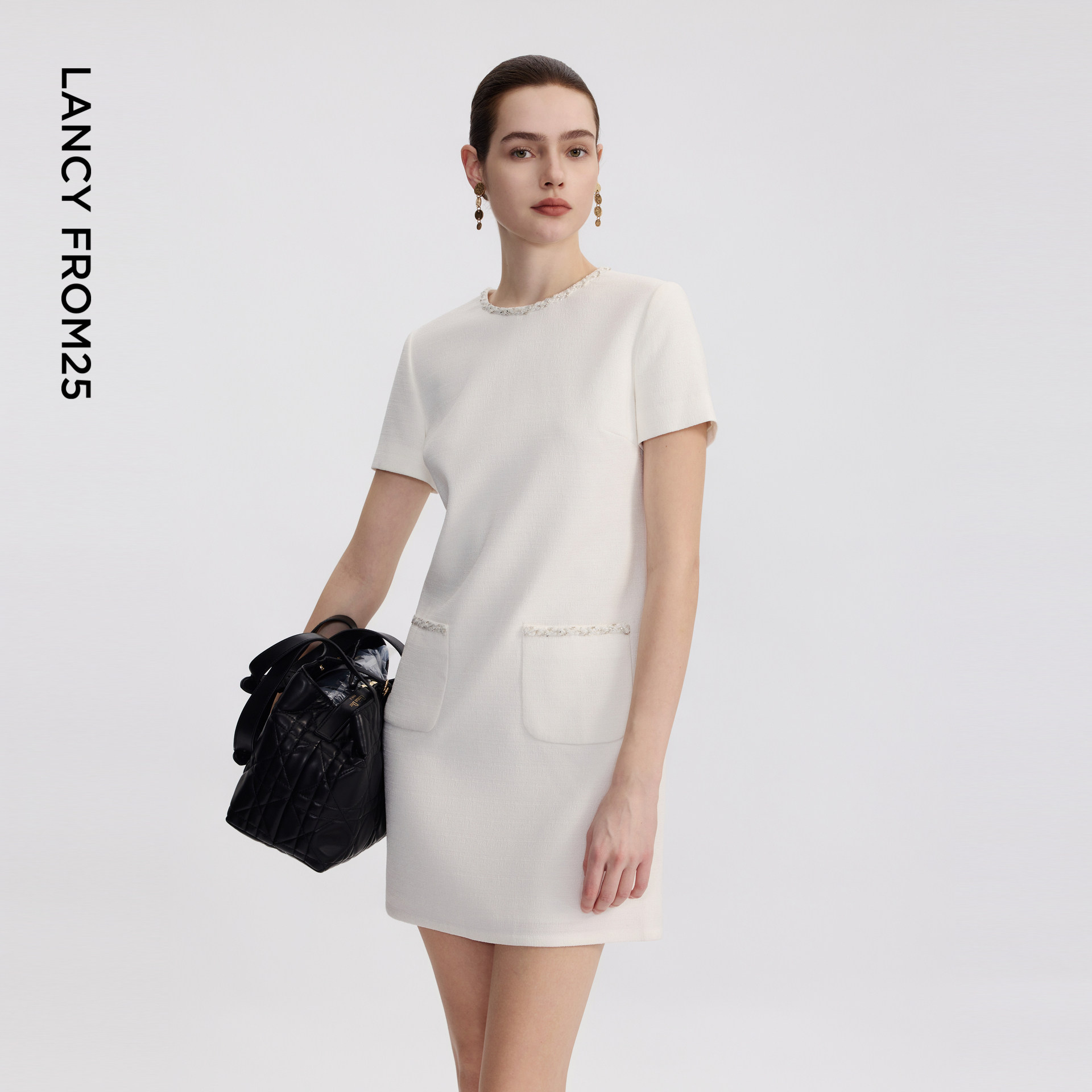 【Basic衣橱】朗姿25小香风法式裙子2024夏新款气质设计感连衣裙