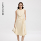 高级感显瘦连衣裙 气质裙子女夏新款 朗姿25无袖 别致设计感法式