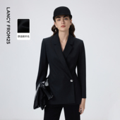 高智感西服女2026年春季 朗姿羊毛平驳领收腰西装 新款 漾25系列