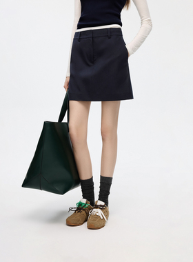 EiLEEN ELITEE2025年秋新款高级感时尚短款小个子A字西装半身裙