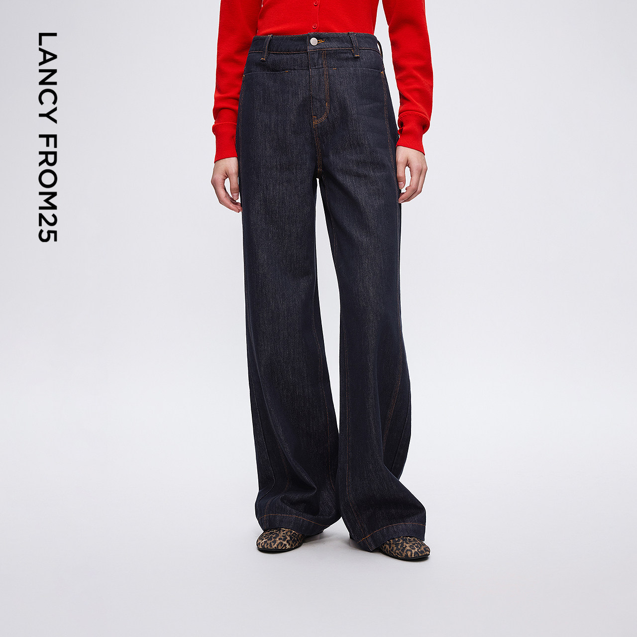 朗姿高腰复古显瘦阔腿裤休闲百搭通勤风牛仔裤女2025年冬季新款,女装/女士精品,牛仔裤,淘宝优惠券,粉丝福利购,淘宝优惠卷