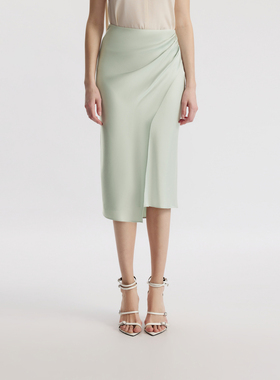 【Basic衣橱】朗姿25法式解构半裙显瘦包臀裙醋酸半裙夏新款裙子