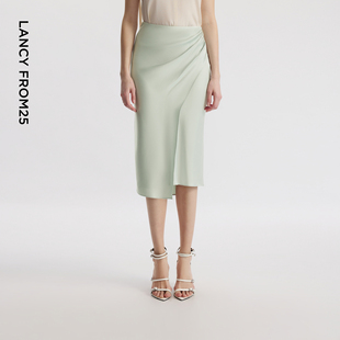 解构半裙显瘦包臀裙醋酸半裙夏新款 朗姿25法式 裙子 Basic衣橱