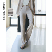 裤 朗姿25高智衣橱夏季 莱赛尔阔腿直筒通勤西装 三醋酸西裤 女 新款