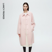 新款 朗姿纯羊毛翻领修身 毛呢外套设计感慵懒呢子大衣女2025年冬季