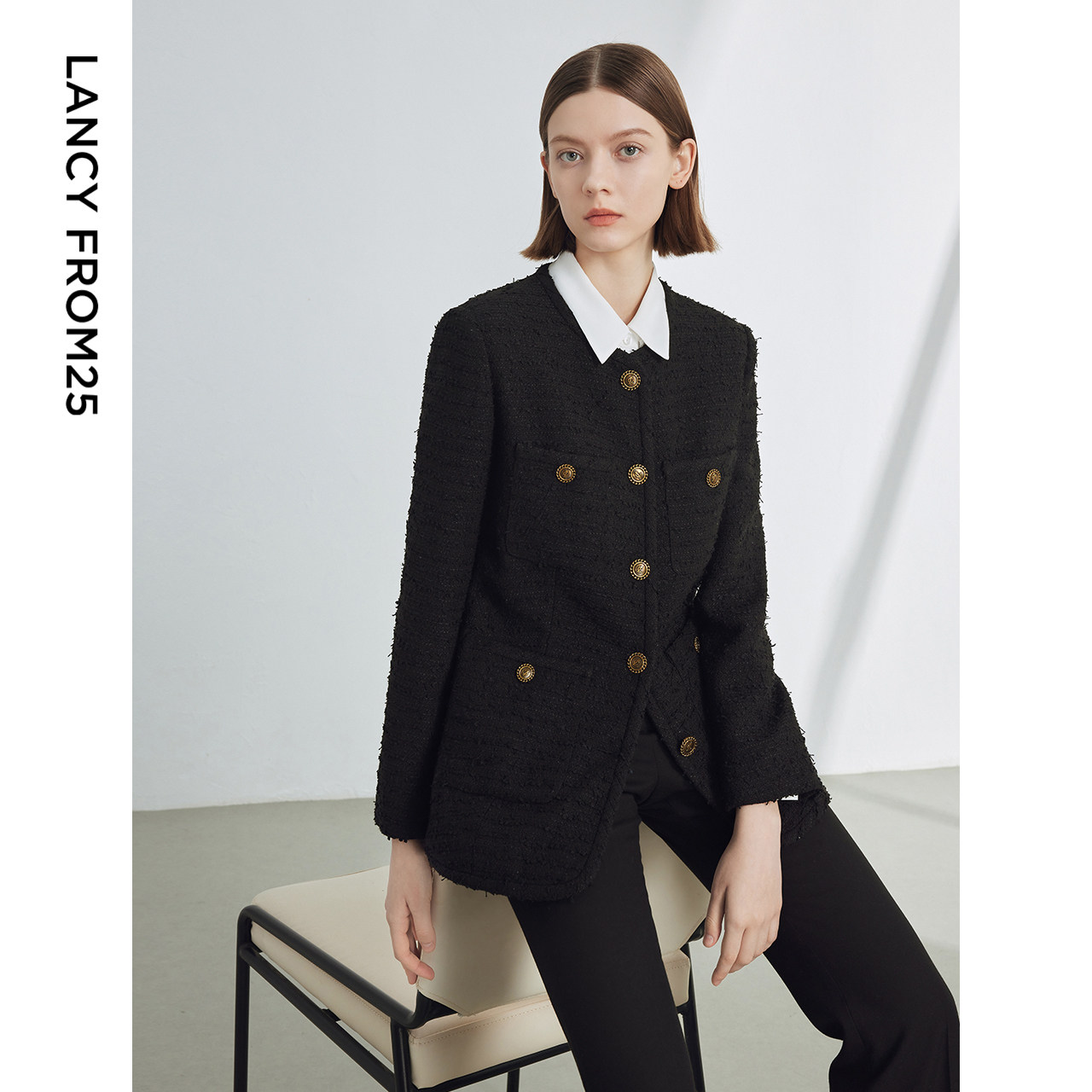 朗姿法式复古高级感气质肌理感短款外套春季新款时尚醋酸短外套,女装/女士精品,短外套,淘宝优惠券,粉丝福利购,淘宝优惠卷