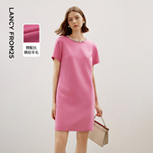 朗姿羊毛小香风直筒气质高级感裙子女秋季 新款 设计感连衣裙