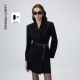 新款 腰带气质通勤高级感2026年春季 女 连衣裙 朗姿羊毛垫肩v领西装