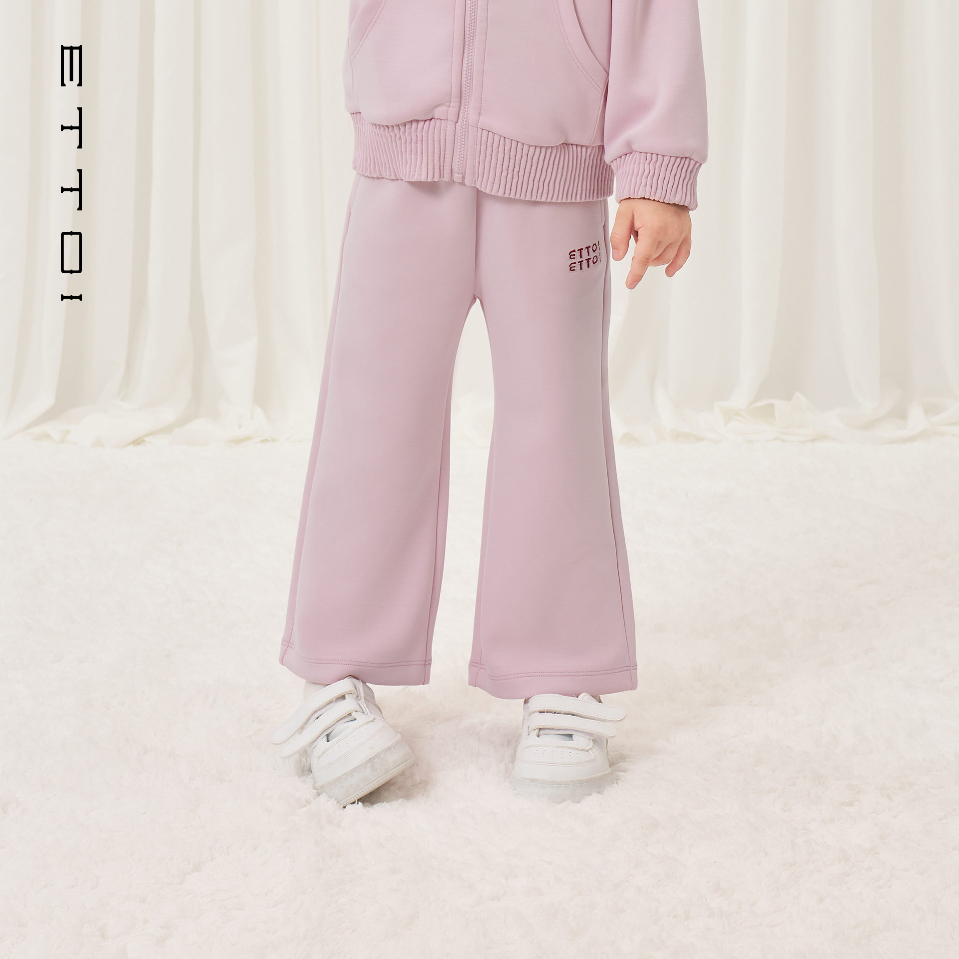 ETTOI爱多娃2025年秋季新款女童洋气裤子百搭莫代尔舒适阔腿长裤