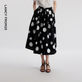 朗姿25法式 高级感气质半身裙 复古小香风波点流行半裙女春夏新款