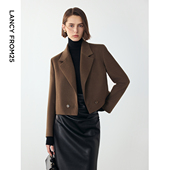 朗姿羊毛气质时尚 女 休闲西装 高级感通勤职业西服外套通勤冬季 新款