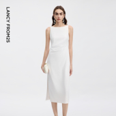 朗姿25法式 精致气质礼服吊带连衣裙设计感春夏别致独特显瘦裙子