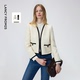 短外套 朗姿V领提花泡泡袖 裤 子套装 新款 2026年春季 艺术家联名