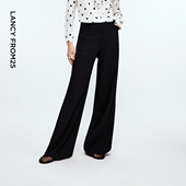 裤 高腰黑色百搭商务裤 子2025年秋季 朗姿羊毛直筒阔腿西装 新款