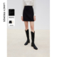 朗姿羊毛半裙气质高级感2025年春新款 黑色a字显瘦短裙西装 半身裙