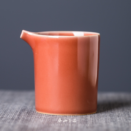 春山玉品 南红釉陶瓷公道杯景德镇功夫茶具茶海匀茶器
