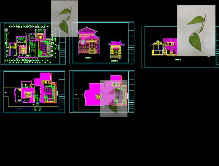 纳西族云南丽江旅游景区传统民居合院式老房古建筑CAD平立面图纸