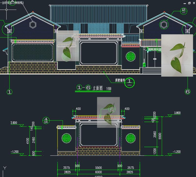 云南大理白族民居cad图纸云南一颗印三坊一照壁建筑cad建筑图