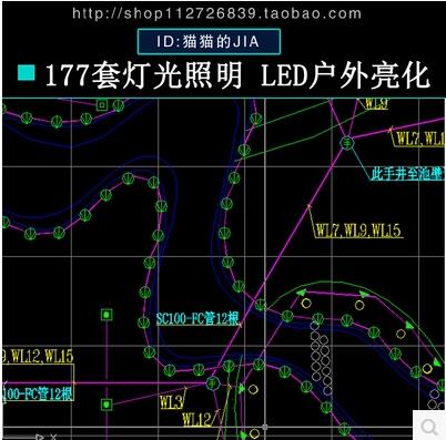 177套户外室内led灯光亮化照明商务楼夜景cad电气图纸 dwg施工图