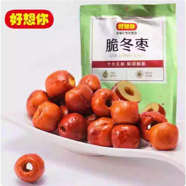 好想你红枣黄烨脆冬枣210克袋装零食免洗营养即食香酥脆枣无核枣