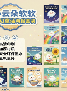 婴儿房高端装饰挂画海报壁纸墙贴