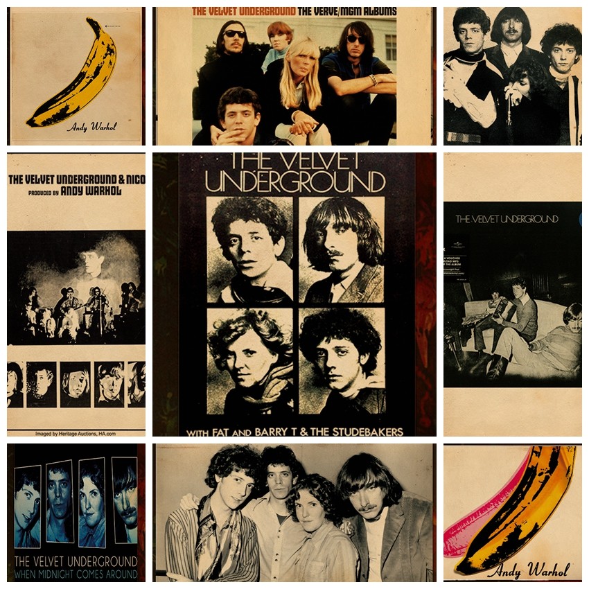 地下丝绒乐队  The Velvet Underground 复古怀旧摇滚牛皮纸海报