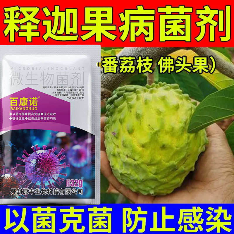 释迦果霜霉病果腐病通用微生物杀菌剂真菌细菌病害防治释迦果病害