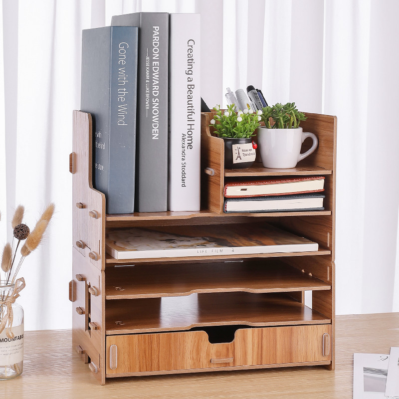 可叠加书架桌面整理收纳