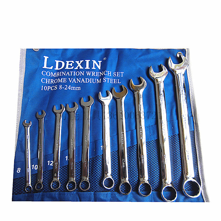 龙德信10件镜面两用扳手8-32MM扳手套装 汽车扳手15件梅开扳手8件
