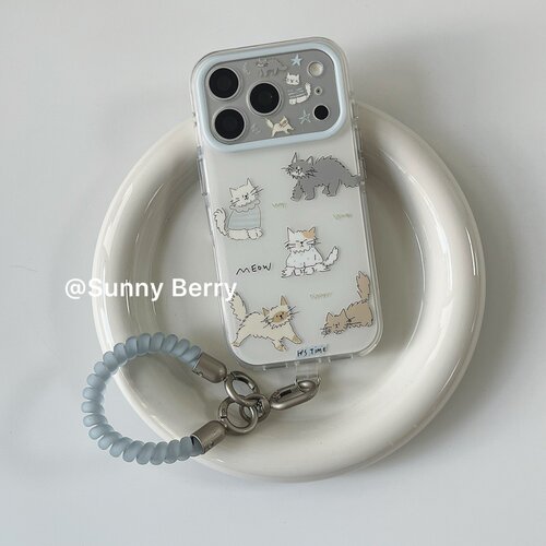 向日的浆果ins韩系小众清新治愈可爱炸毛小猫简约挂绳适用苹果18pro手机壳iphone17promax保护套防摔15/16pro