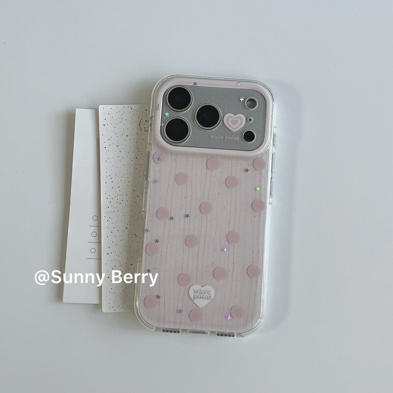 向日的浆果ins韩系小众甜美少女粉波点条纹元素清新简约适用苹果1